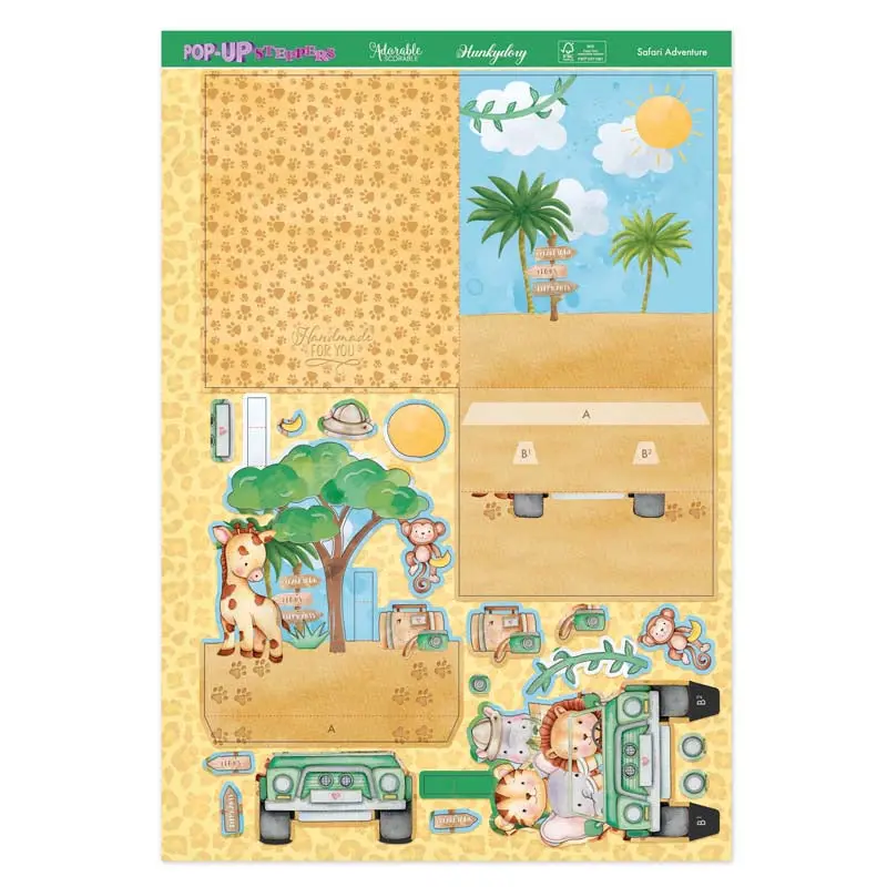 Pop-Up Stepper Cards - Safari Adventure 1