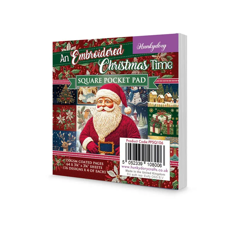 An Embroidered Christmas Square Pocket Pad 1