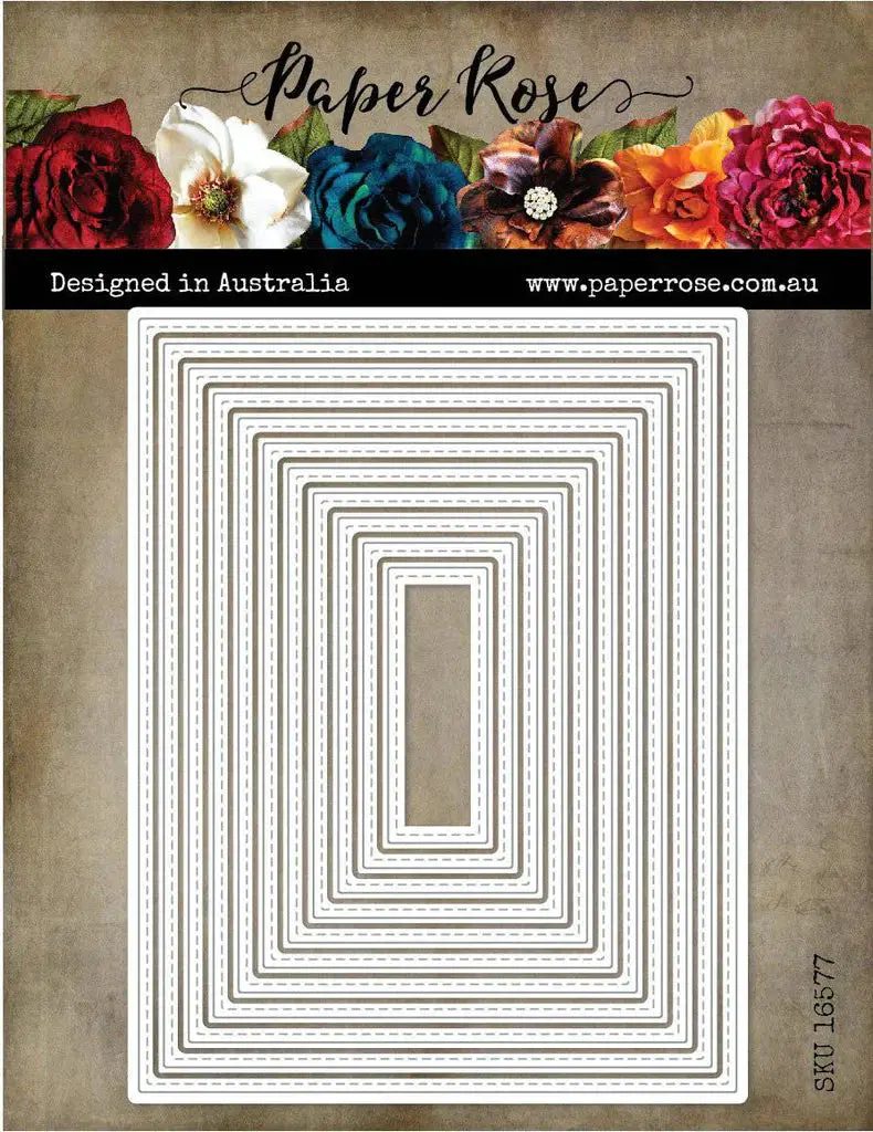 Stitched Rectangles 4.25 X 5.5" Metal Cutting Die 16577 1