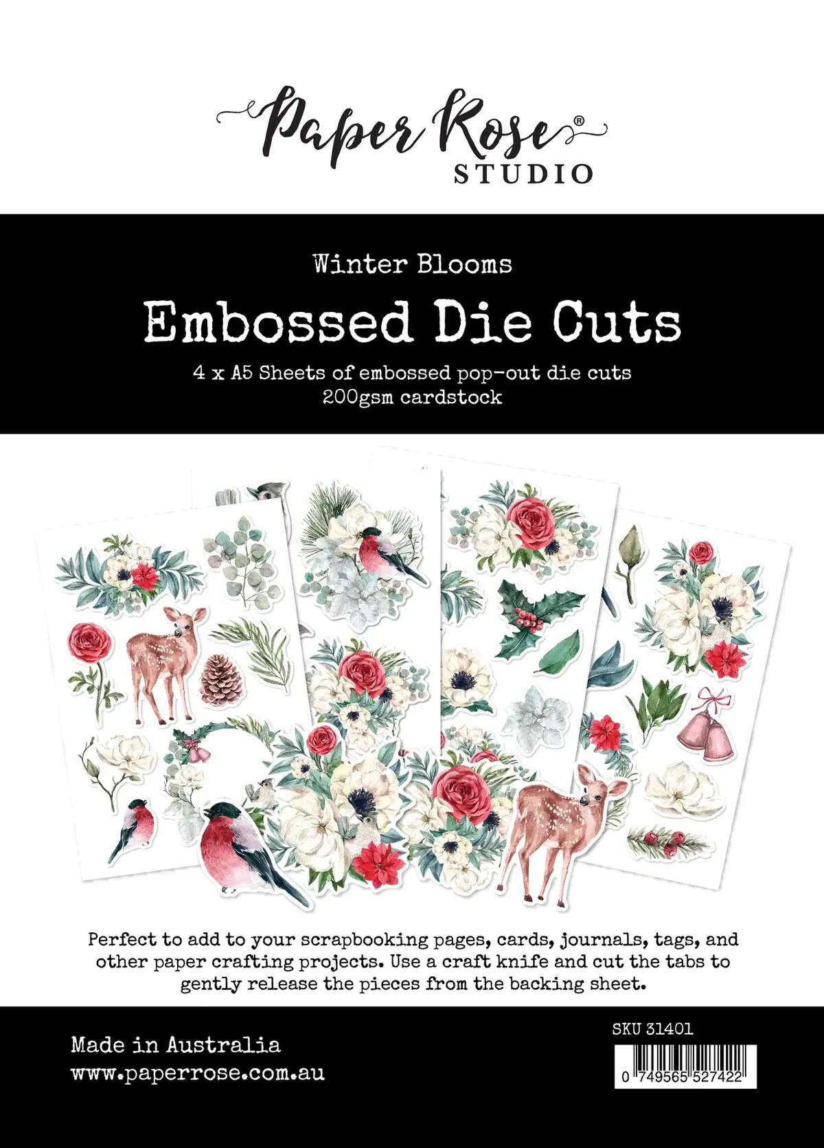 Winter Blooms Embossed Die Cuts 31401 1