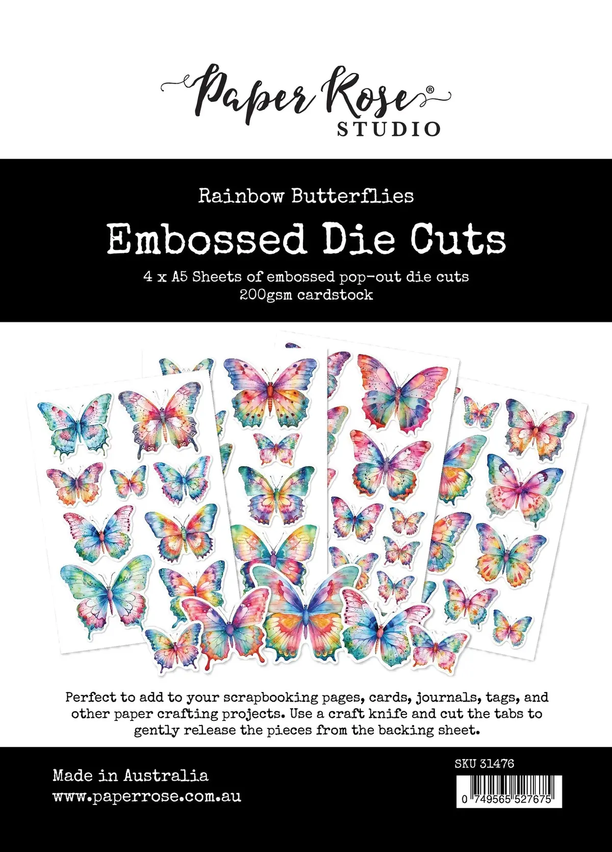 Rainbow Garden Butterflies Embossed Die Cuts 31476 1