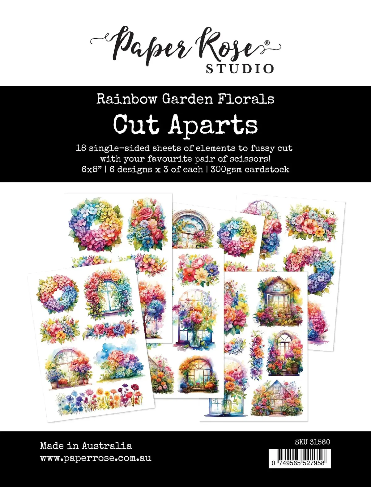 Rainbow Garden Florals Cut Aparts Paper Pack 31560 1