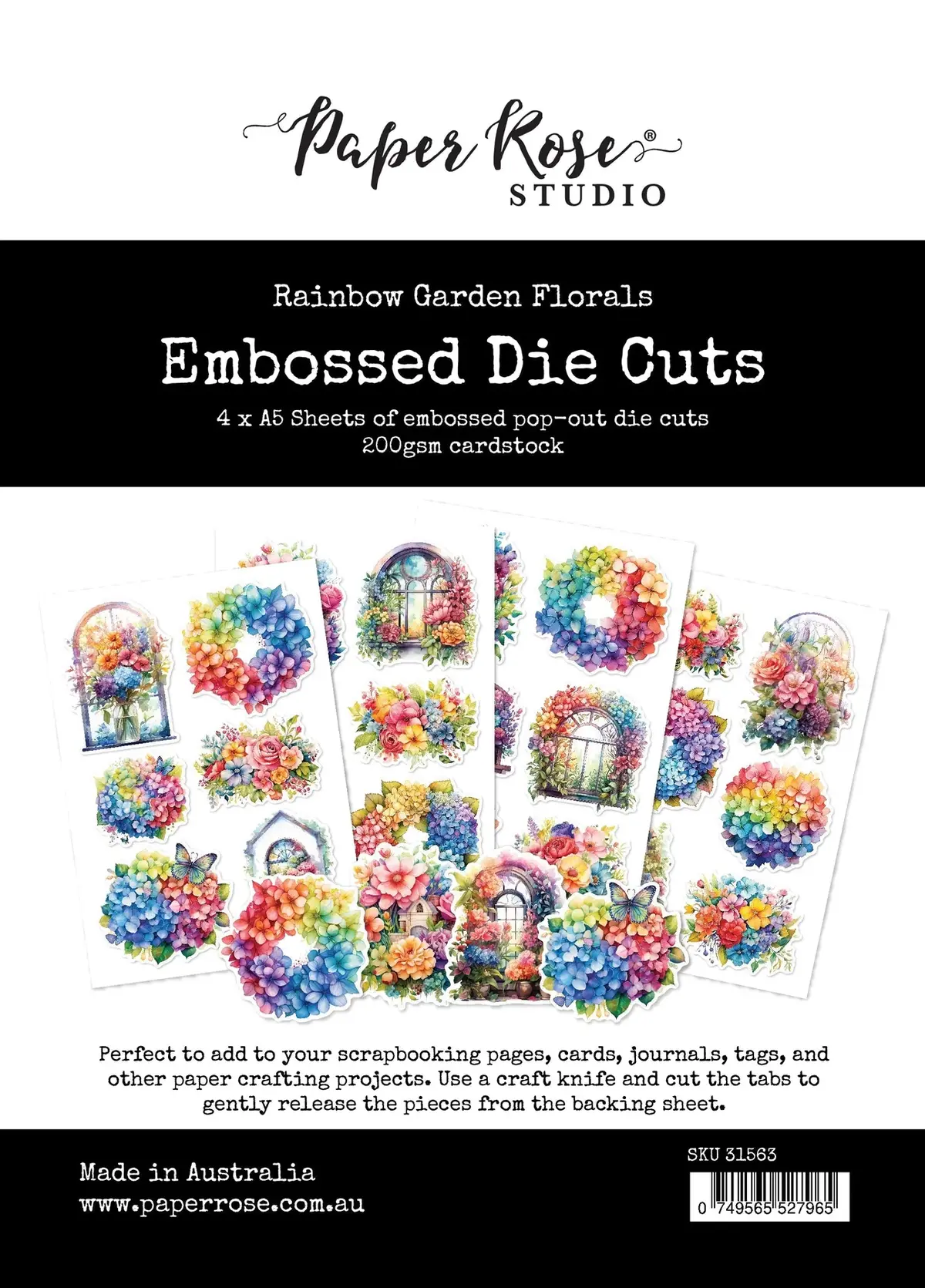 Rainbow Garden Florals Embossed Die Cuts 31563 1