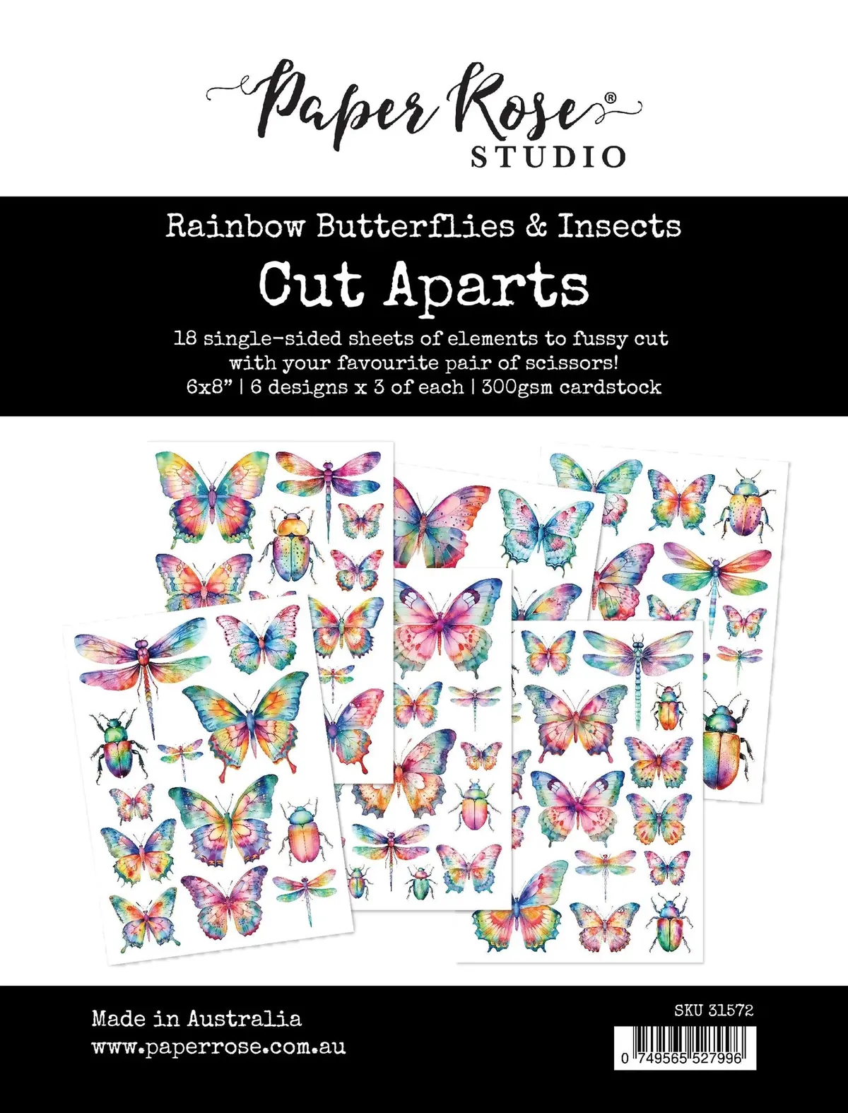 Rainbow Butterflies & Insects Cut Aparts Paper Pack 31572 1