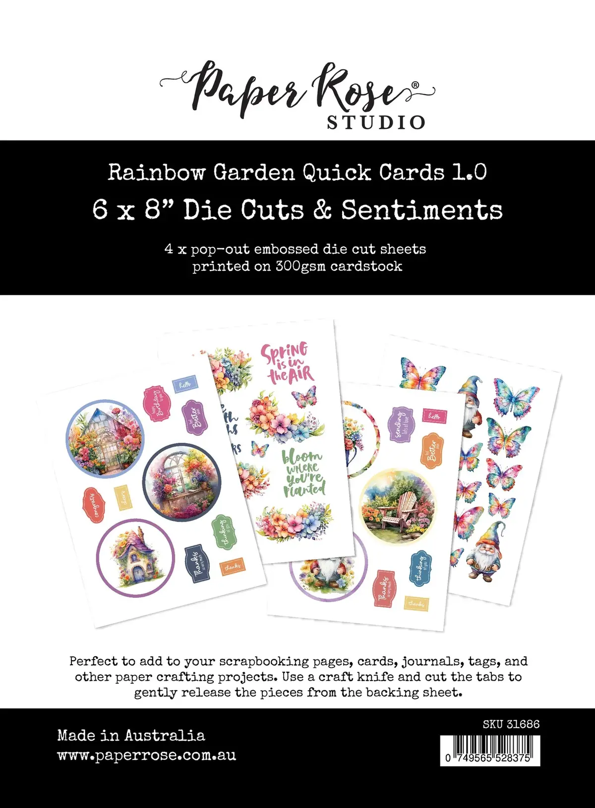 Rainbow Garden 1.0 6X8" Die Cuts & Sentiments 31686 1
