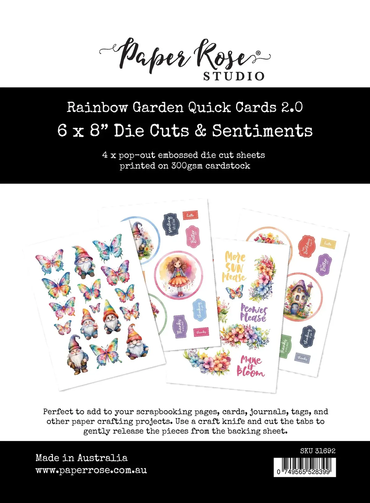 Rainbow Garden 2.0 6X8" Die Cuts & Sentiments 31692 1