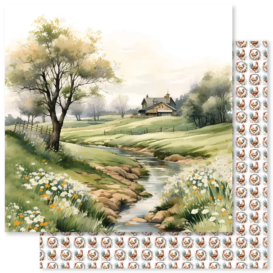 Farmhouse Friends Backgrounds B 12X12 Paper (12Pc Bulk Pack) 32007 1