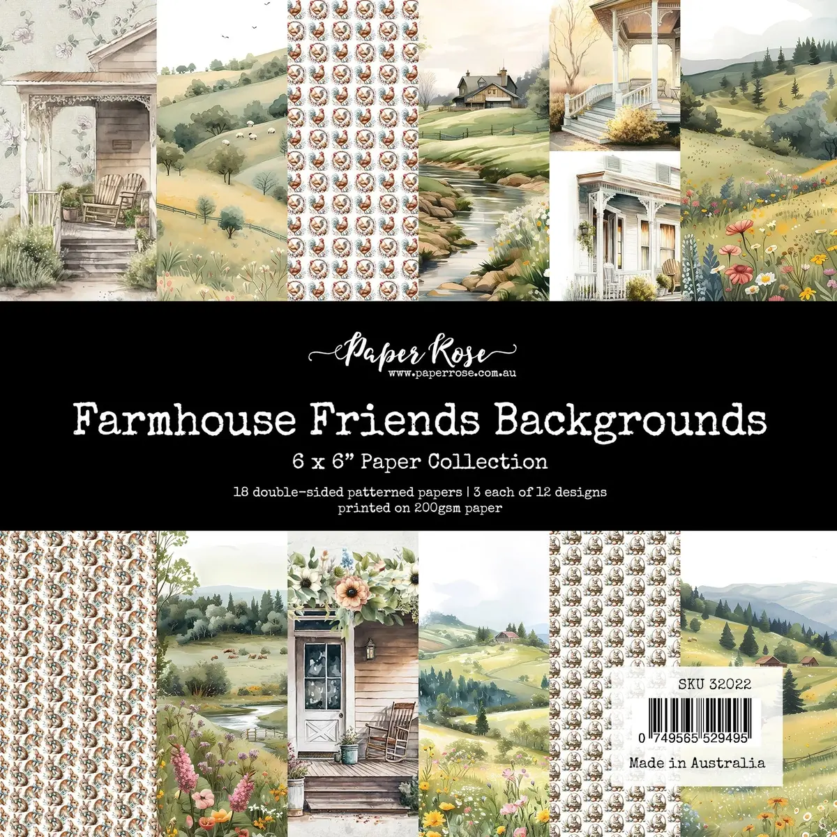 Farmhouse Friends Backgrounds 6X6 Paper Collection 32022 1