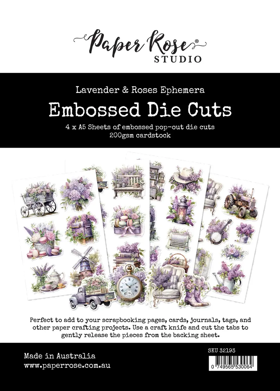 Lavender & Roses Ephemera Embossed Die Cuts 32193 1