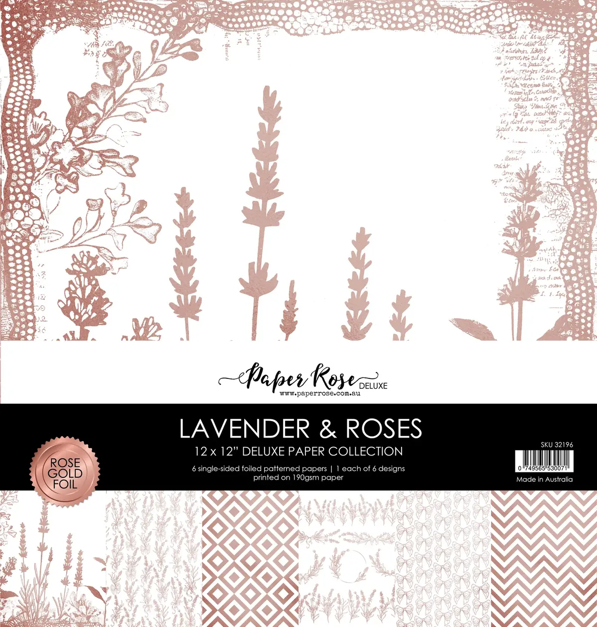 Lavender & Roses - Rose Gold Foil 12X12 Paper Collection 32196 1