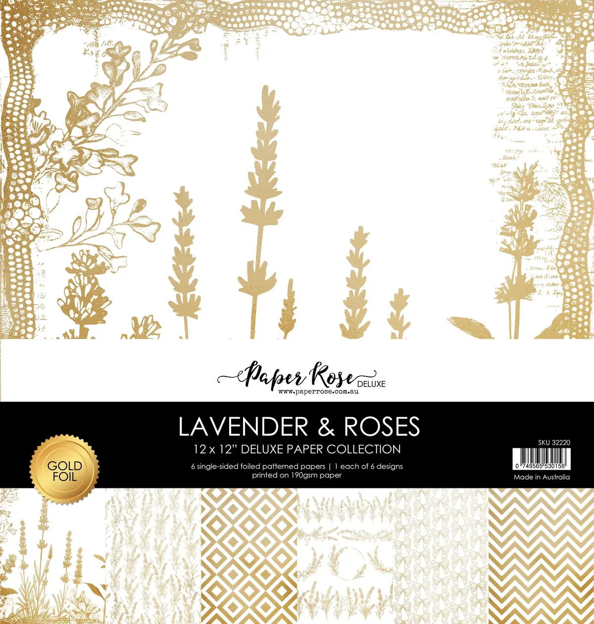 Lavender & Roses - Gold Foil 12X12 Paper Collection 32220 1