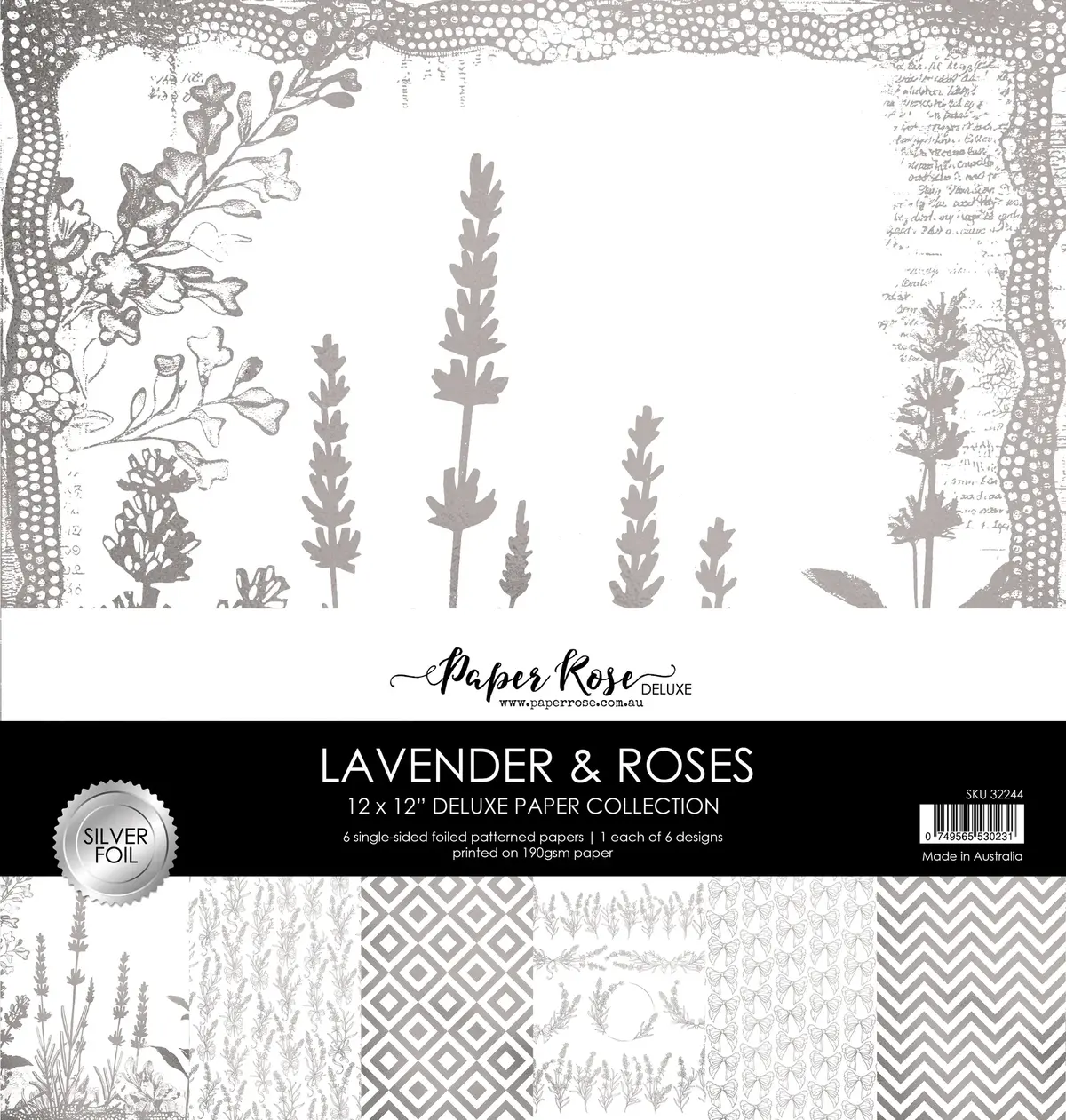 Lavender & Roses - Silver Foil 12X12 Paper Collection 32244 1