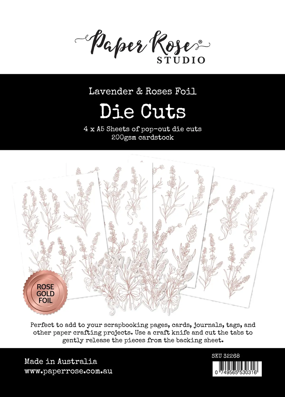 Lavender & Roses - Rose Gold Foil Die Cuts 32268 1