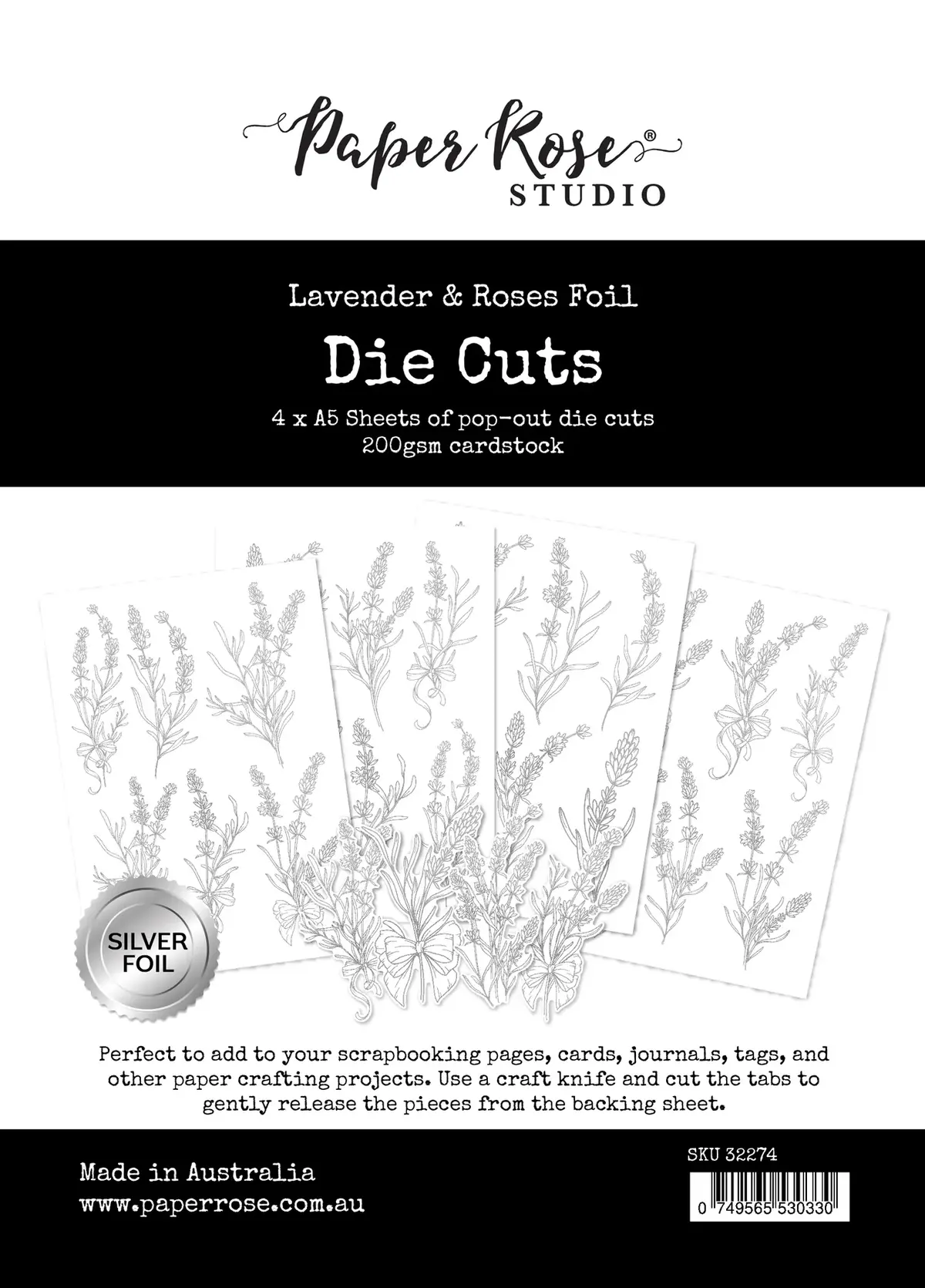 Lavender & Roses - Silver Foil Die Cuts 32274 1