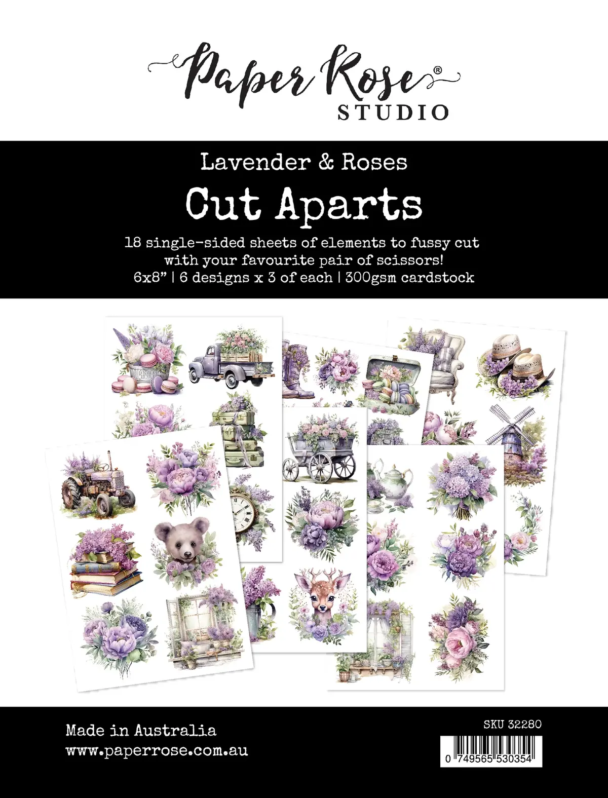 Lavender & Roses Cut Aparts Paper Pack 32280 1