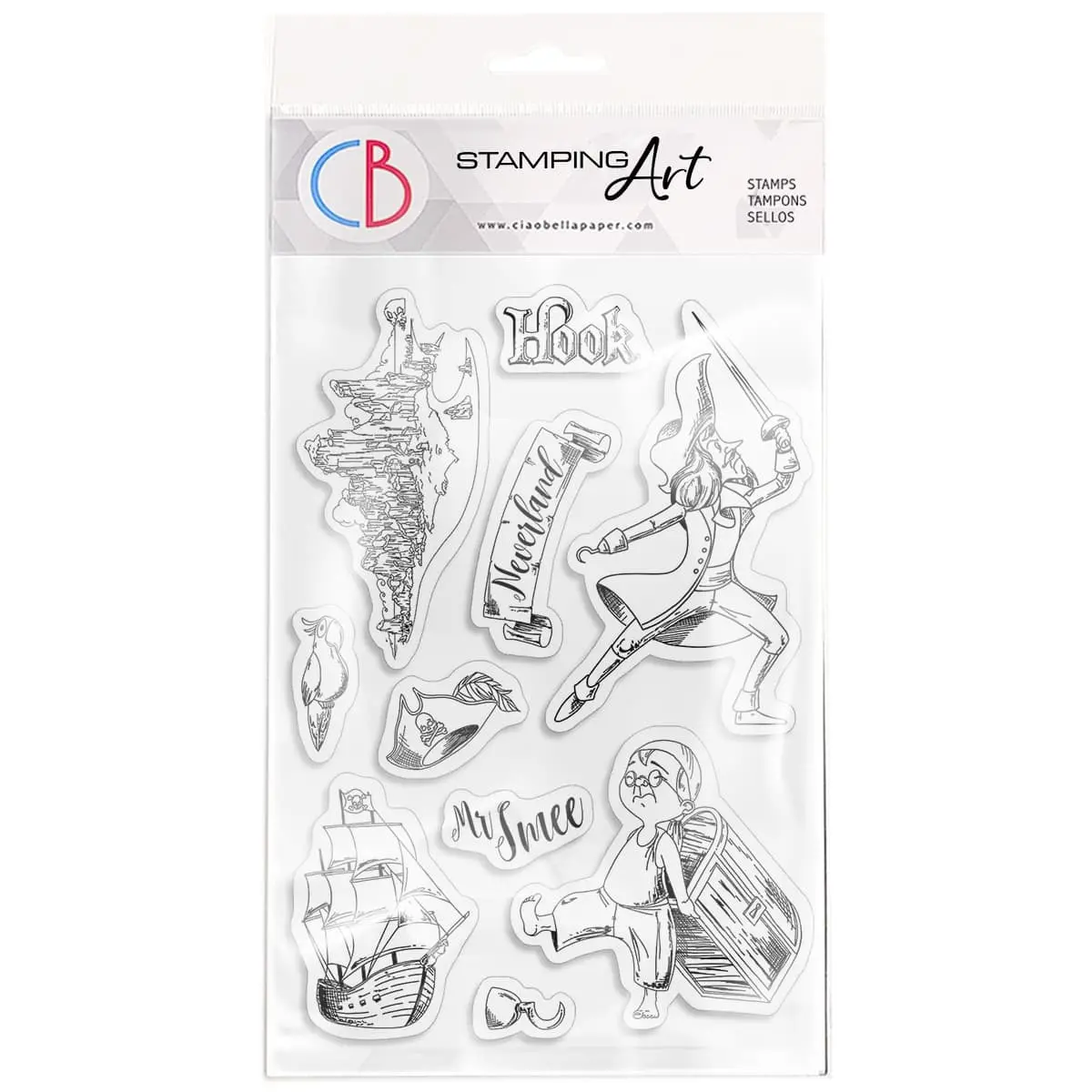 Ciao Bella Clear Stamp Set 4"X6" Hook & Mr Smee 1