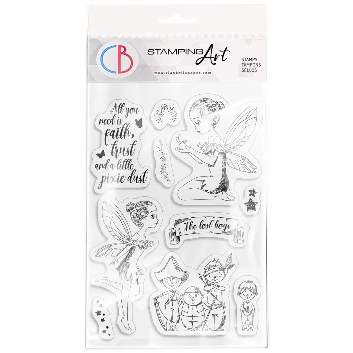 Ciao Bella Clear Stamp Set 4"X6" Tinker Bell & The Lost Boys 1