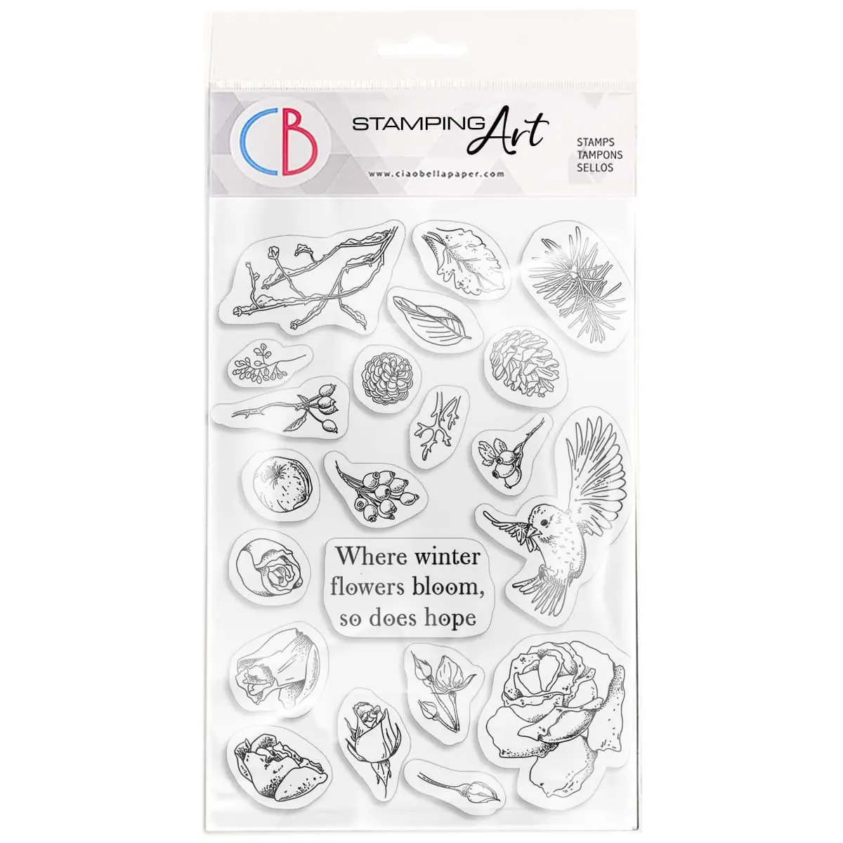 Ciao Bella Clear Stamp Set 4"X6" Frozen Garden 1