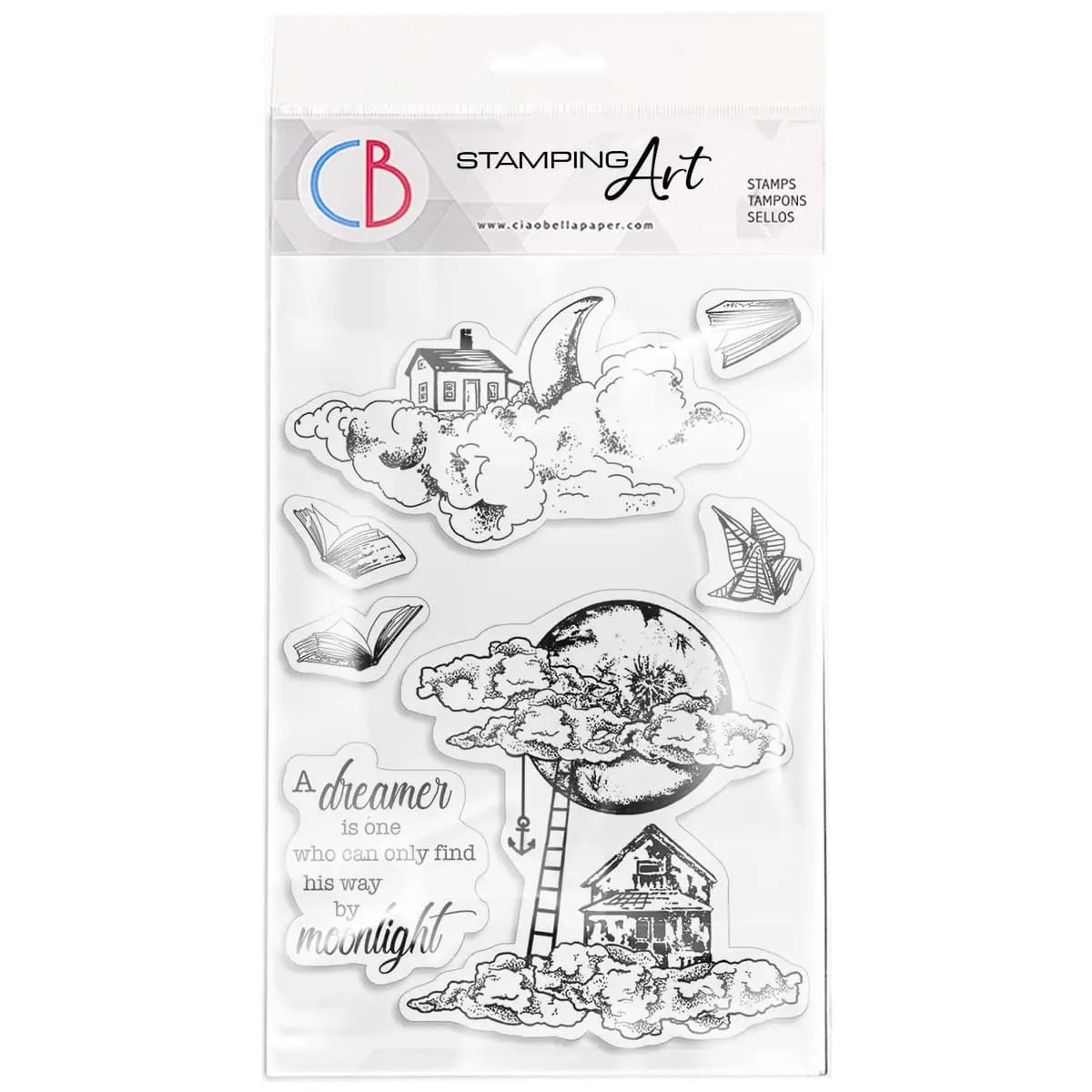 Ciao Bella Clear Stamp Set 4"X6" Moonlight 1