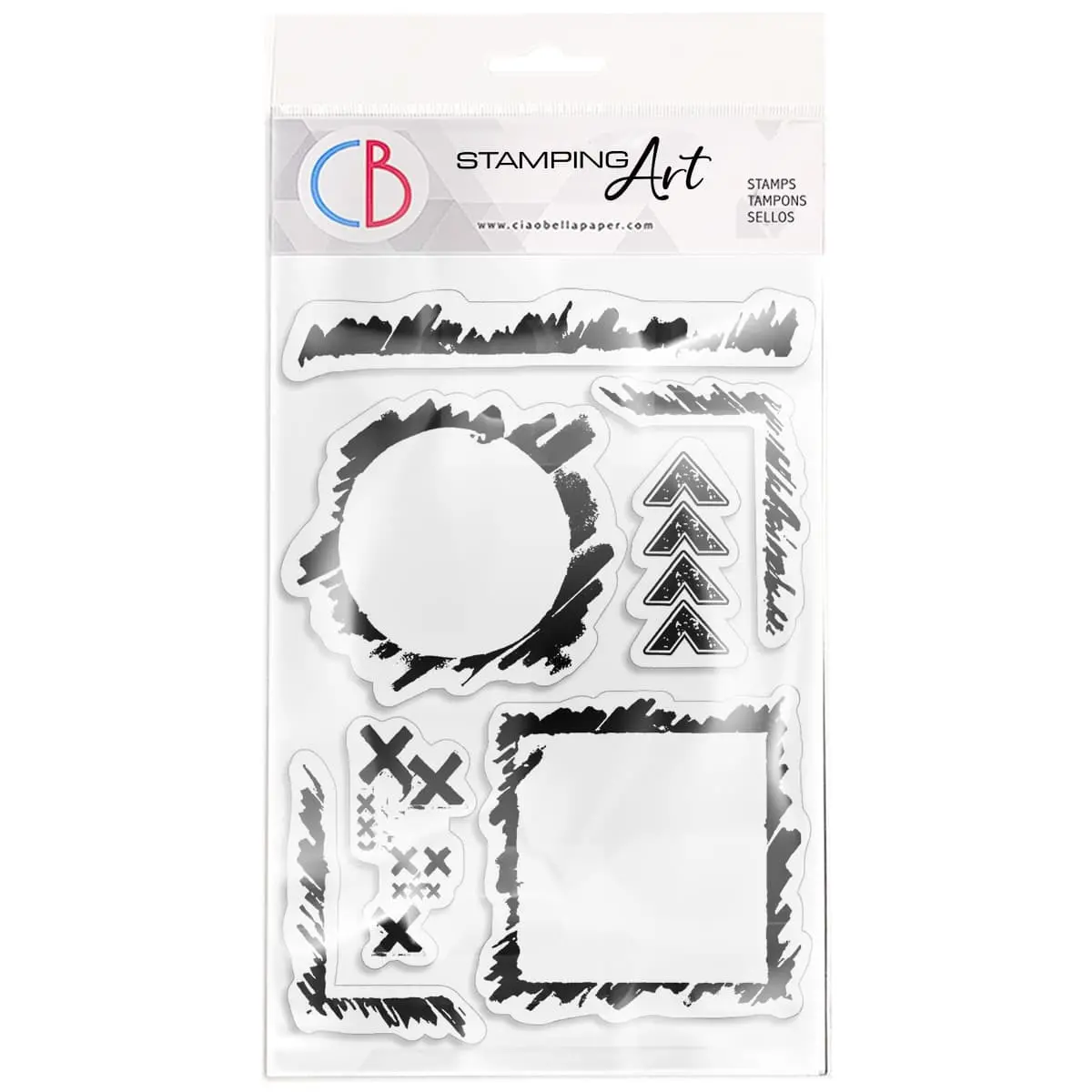 Ciao Bella Clear Stamp Set 4"X6" Grunge Frames And Borders 1