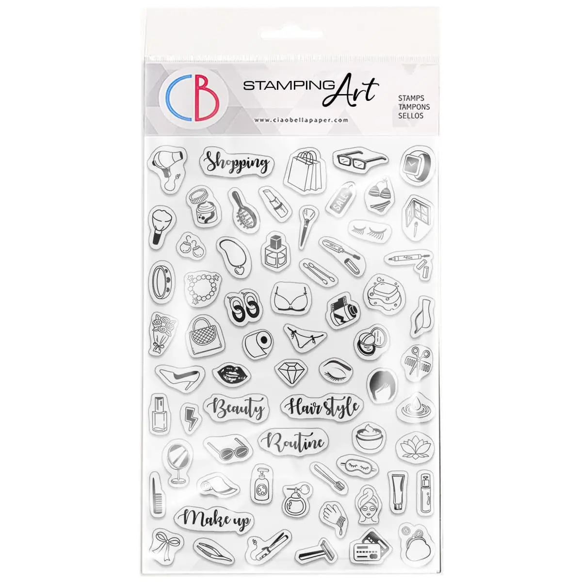 Ciao Bella Clear Stamp Set 4"X6" Bujo Beauty 1
