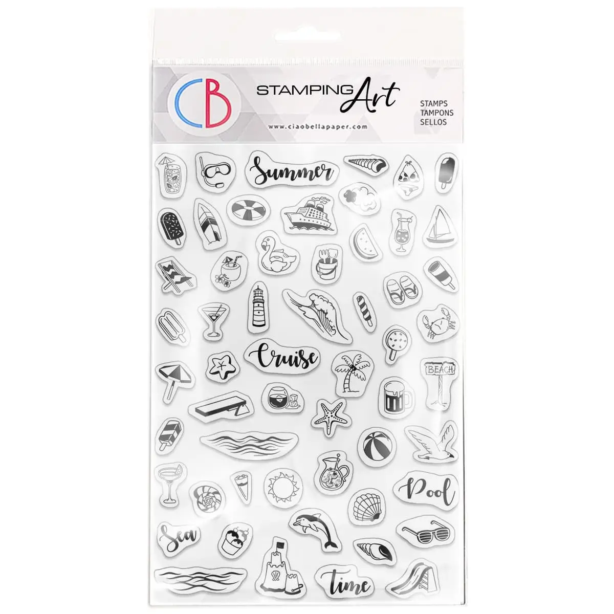 Ciao Bella Clear Stamp Set 4"X6" Bujo Summer 1
