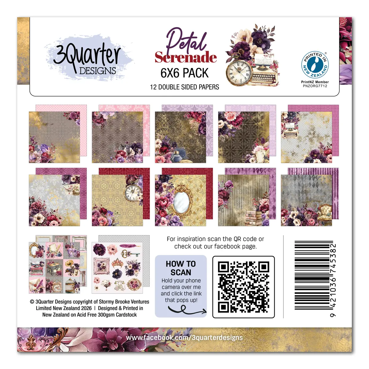 3Quarter Designs Petal Serenade 6X6 Paper Pack 1