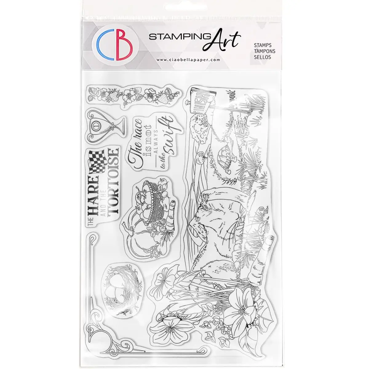 Ciao Bella Clear Stamp Set 6"X8" The Hare And The Tortoise 1