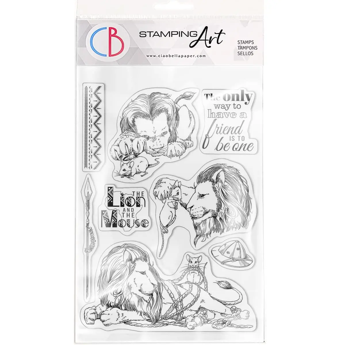 Ciao Bella Clear Stamp Set 6"X8" The Lion And The Mouse 1