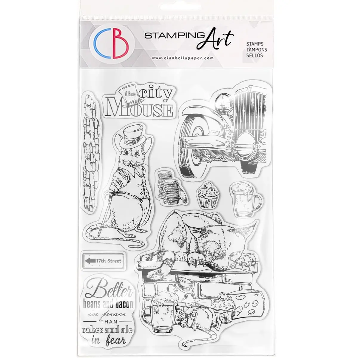 Ciao Bella Clear Stamp Set 6"X8" The City Mouse 1