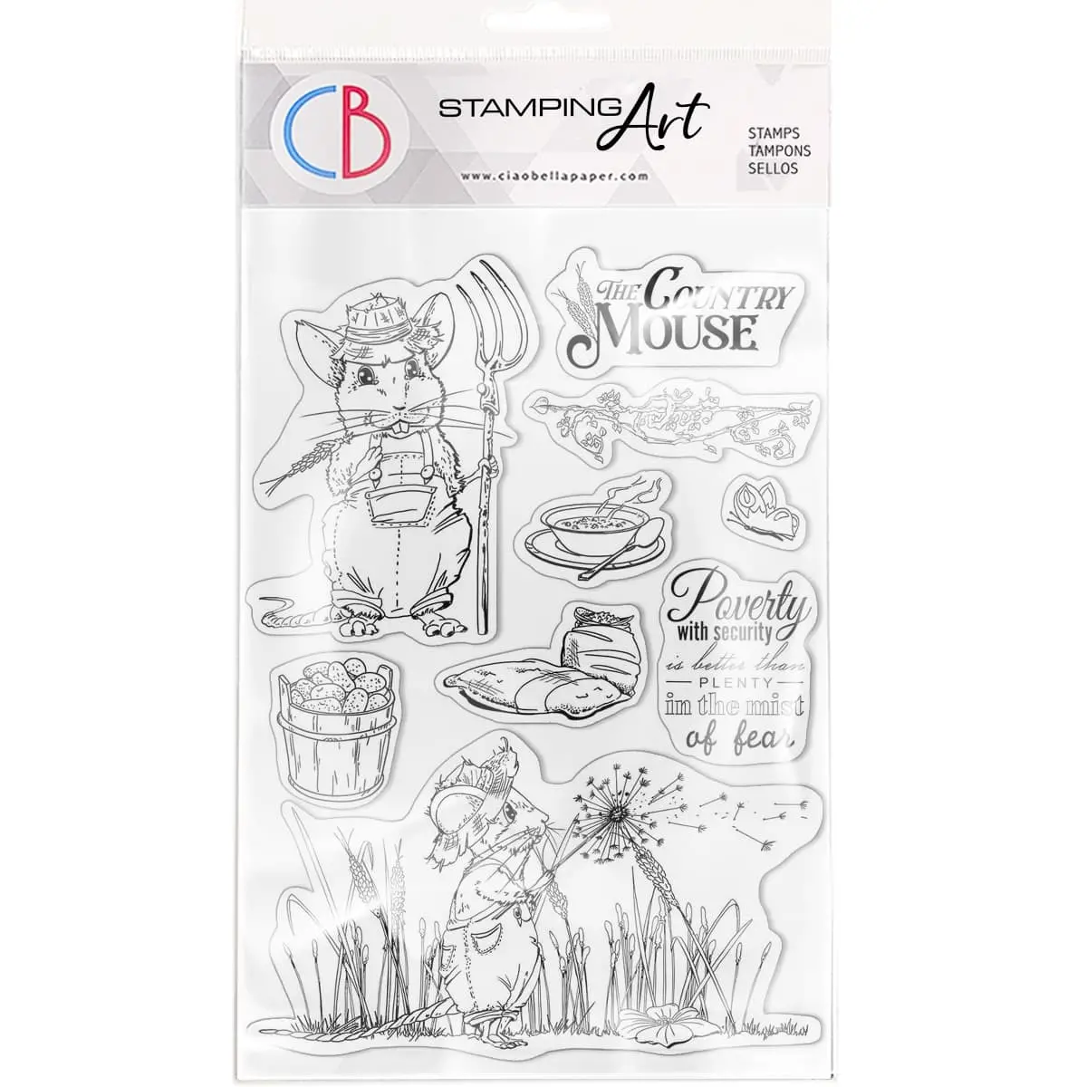Ciao Bella Clear Stamp Set 6"X8" The Country Mouse 1