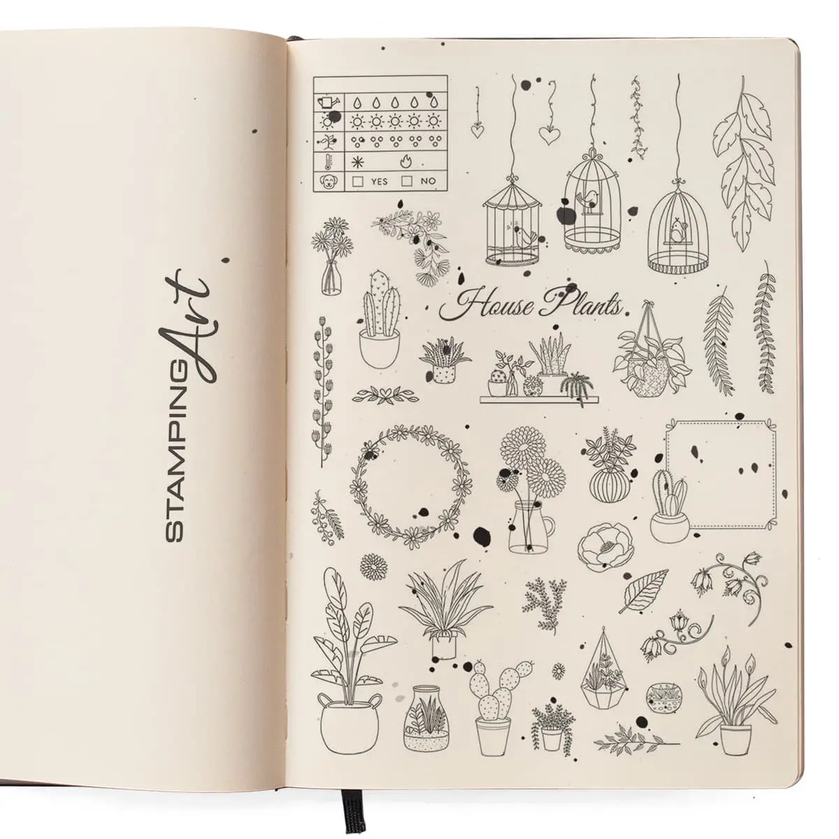 Ciao Bella Clear Stamp Set 6"X8" Bujo House Plants 2