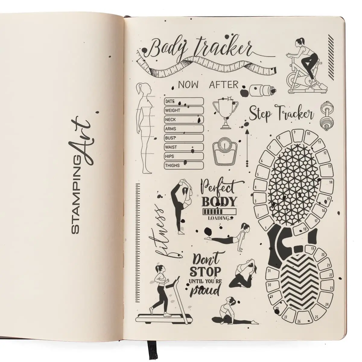 Ciao Bella Clear Stamp Set 6"X8" Bujo Fitness 2