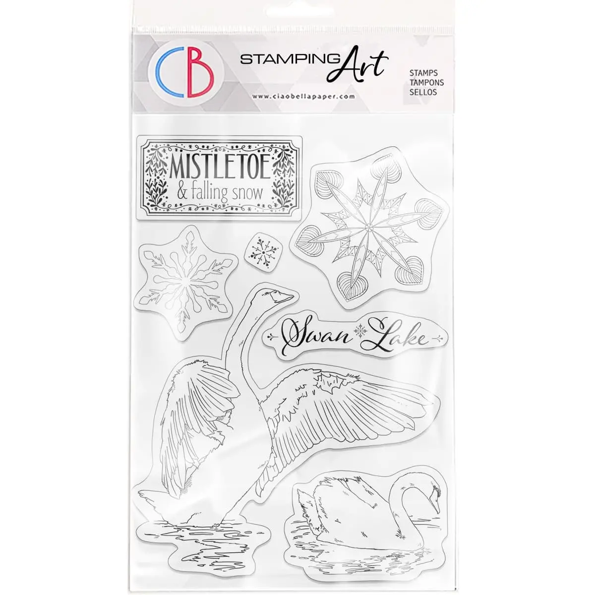 Ciao Bella Clear Stamp Set 6"X8" Swan Lake 1