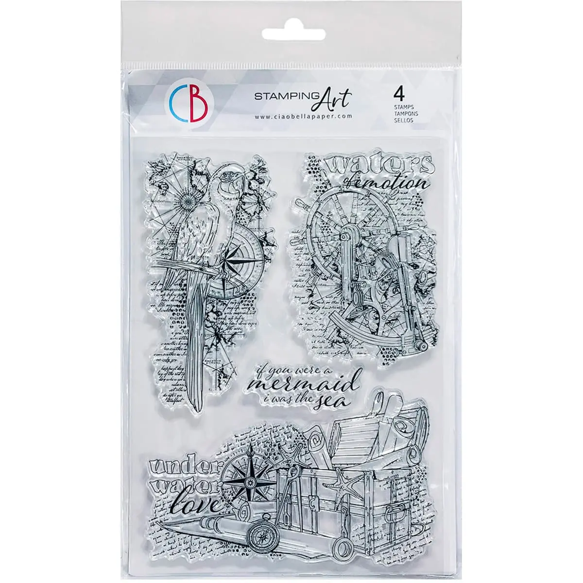 Ciao Bella Clear Stamp Set 6"X8" Underwater Love 1
