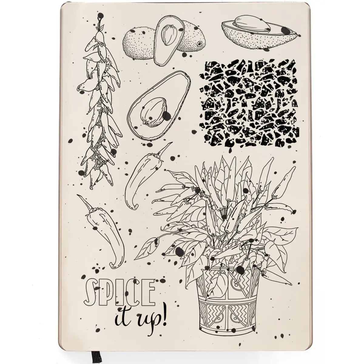 Ciao Bella Clear Stamp Set 6"X8" Spice It Up! 2