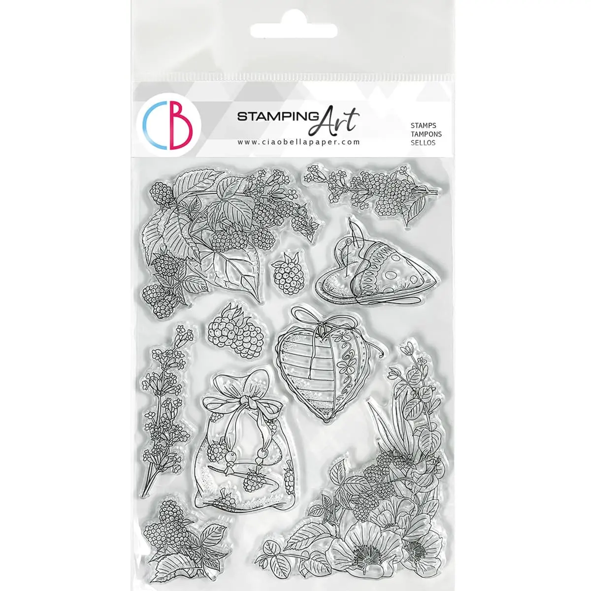 Ciao Bella Clear Stamp Set 6X8 Blackberries 1