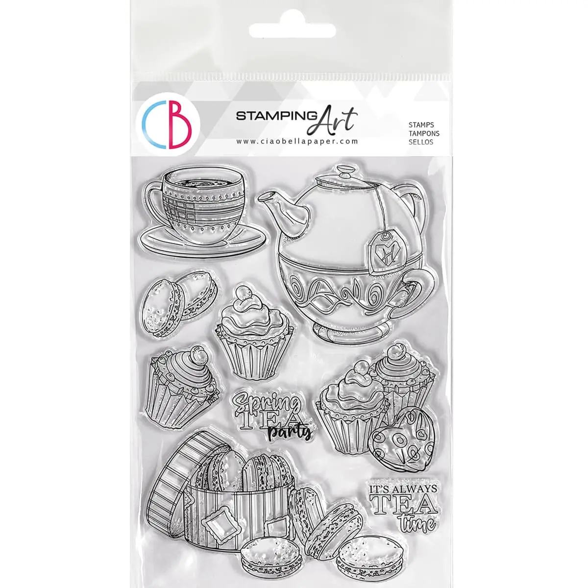 Ciao Bella Clear Stamp Set 6X8 Spring Tea Party 1