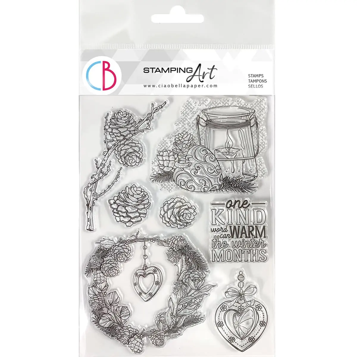 Ciao Bella Clear Stamp Set 6X8 Warm Heart 1