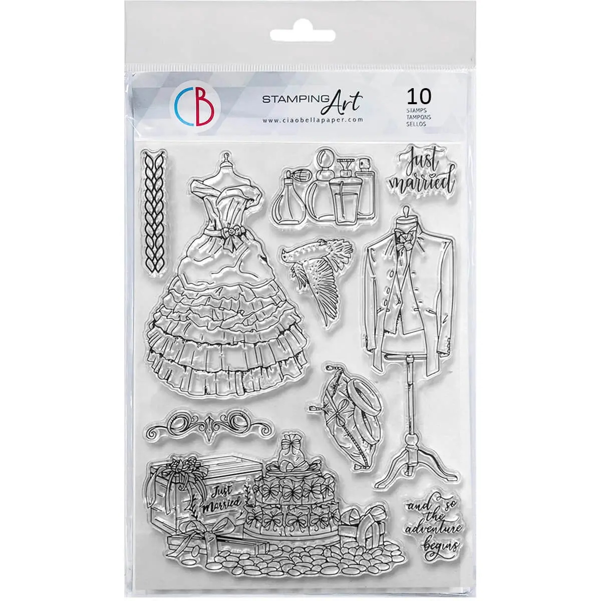 Clear Stamp Set 6"X8" Just Married 1