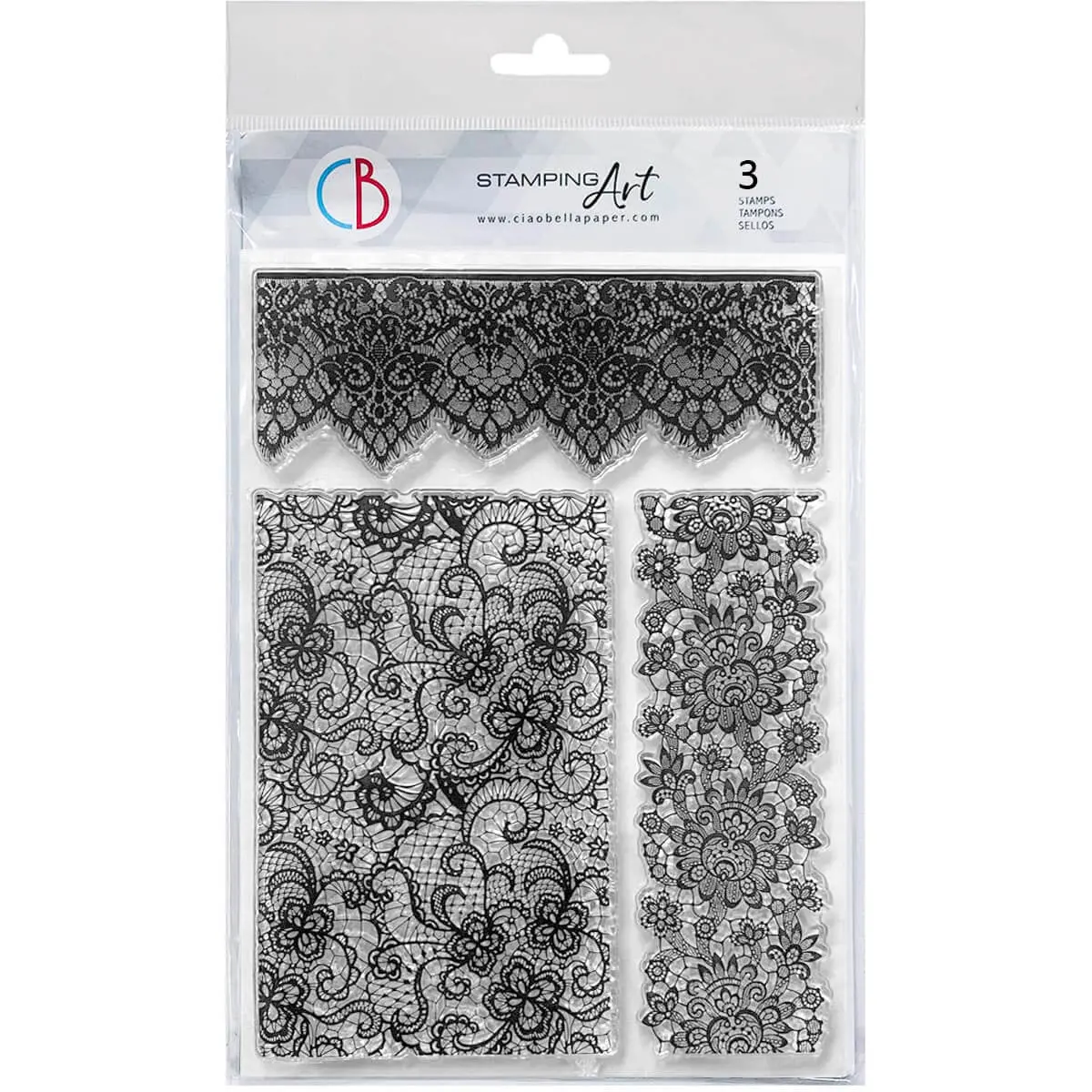 Clear Stamp Set 6"X8" Romantic Laces 1
