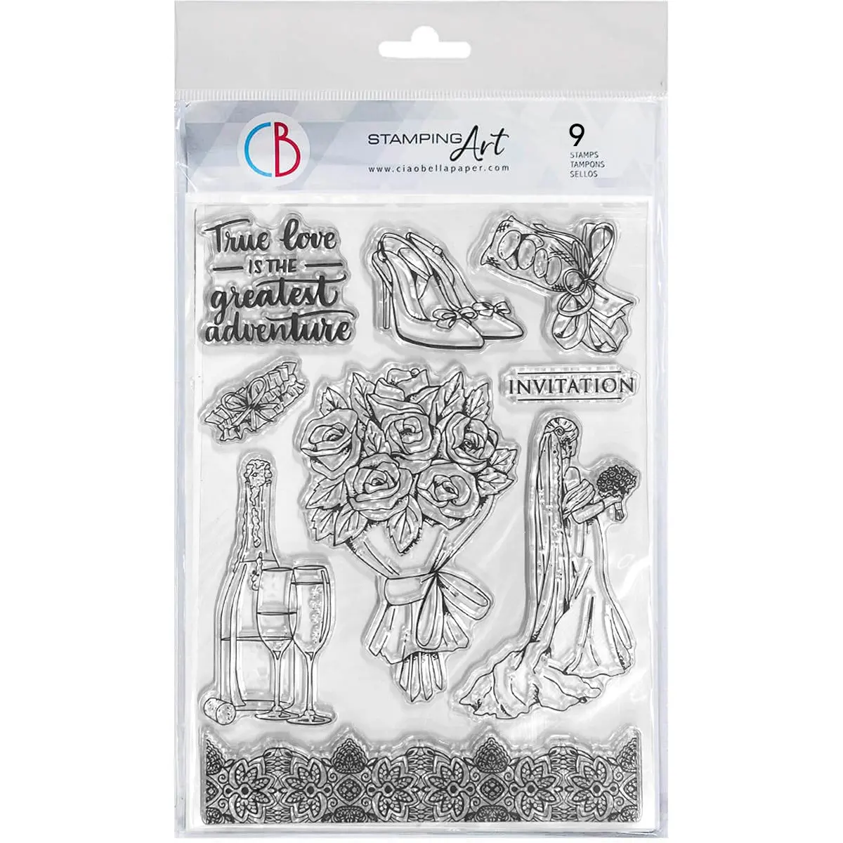 Clear Stamp Set 6"X8" True Love 1