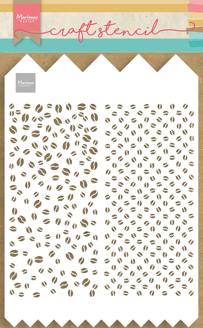 Craft Stencil Slimline A4 Coffee Beans 1