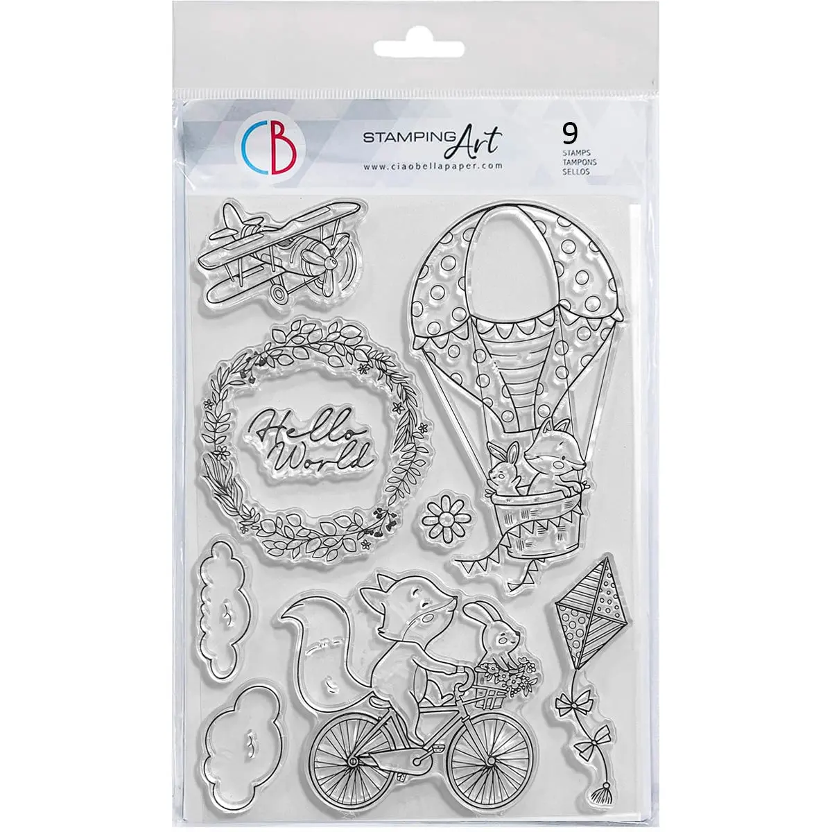 Ciao Bella Clear Stamp Set 6"X8" Hello World 1
