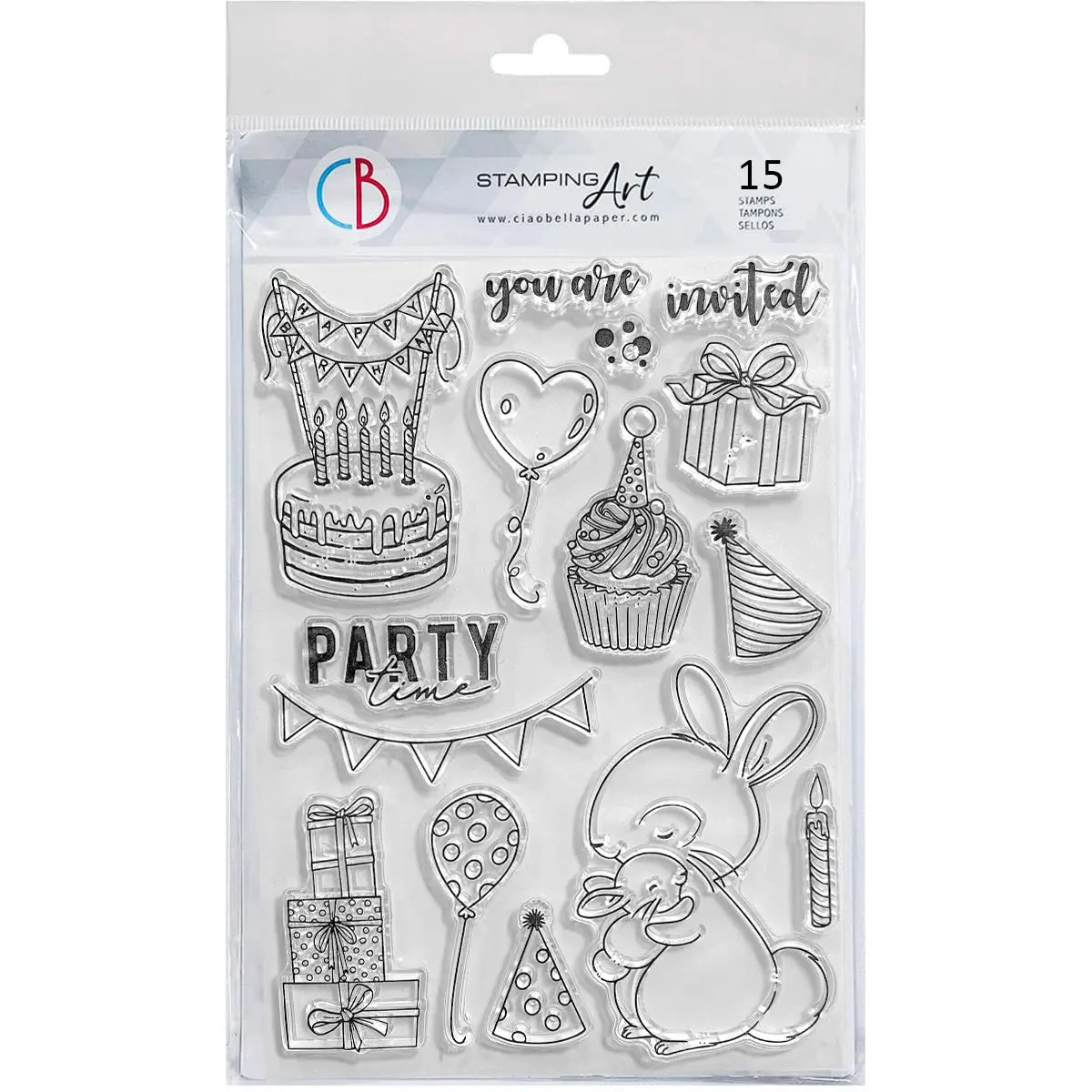 Ciao Bella Clear Stamp Set 6"X8" It’S Party Time 1