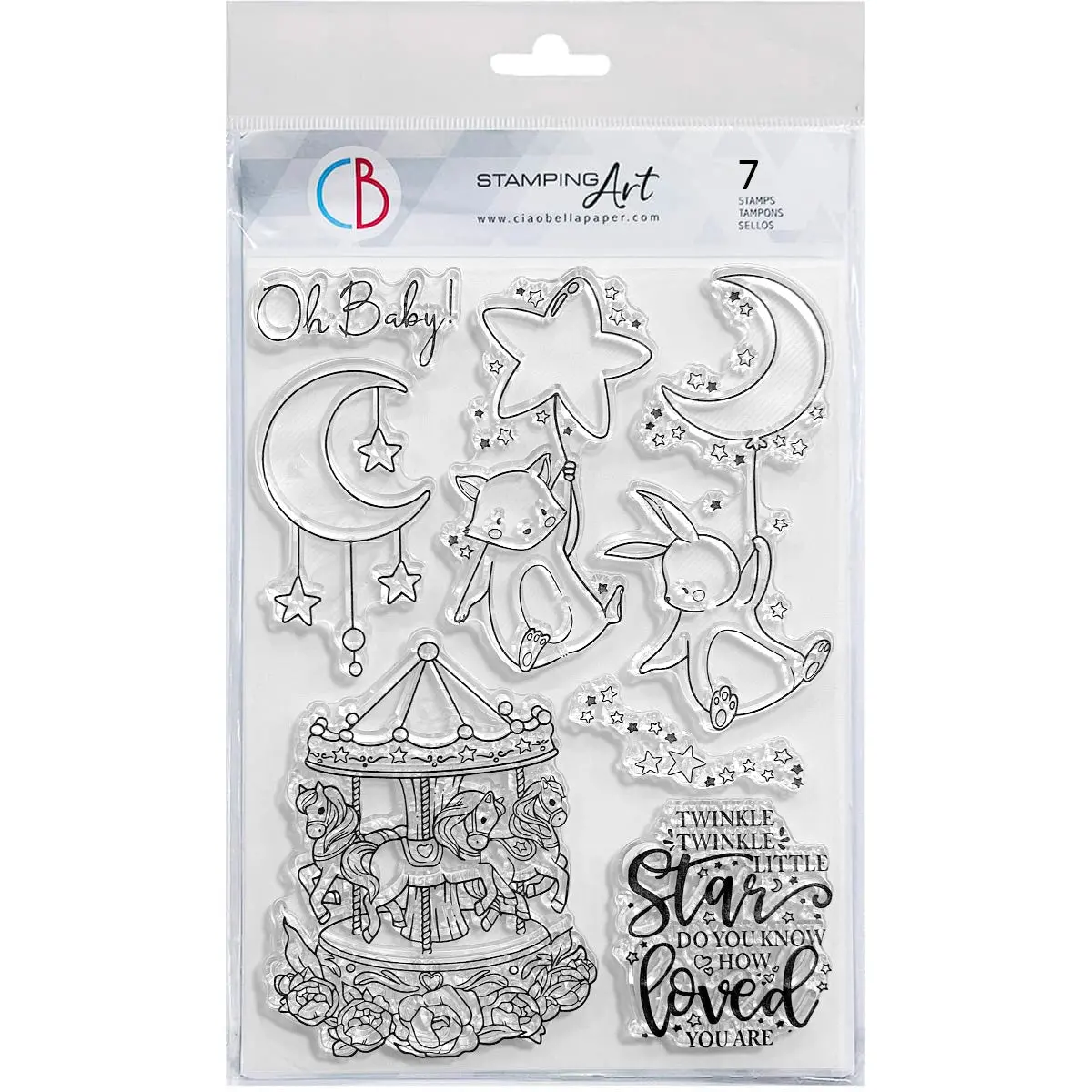 Ciao Bella Clear Stamp Set 6"X8" Lullaby’S Carousel 1