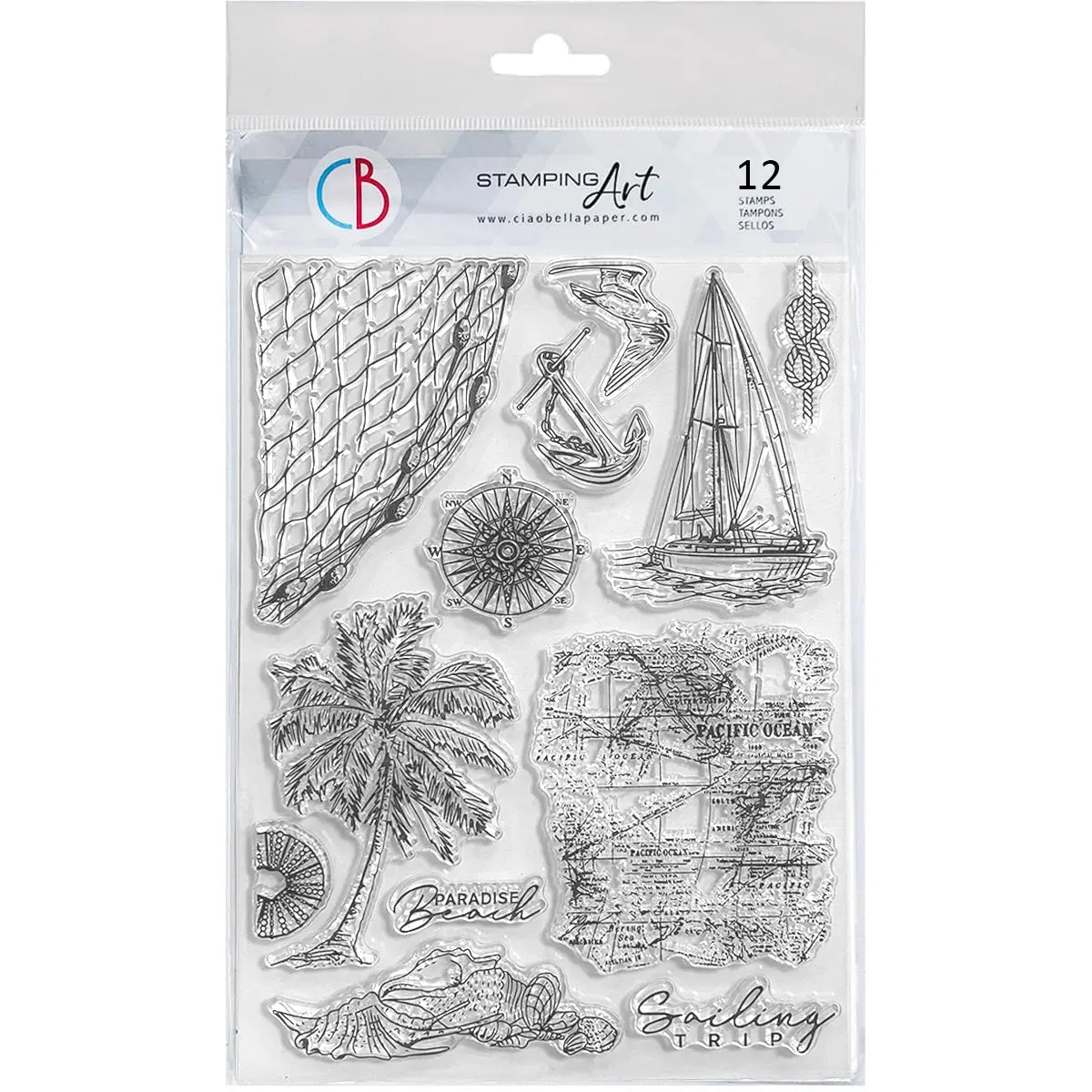 Ciao Bella Clear Stamp Set 6"X8" Sailing Trip 1
