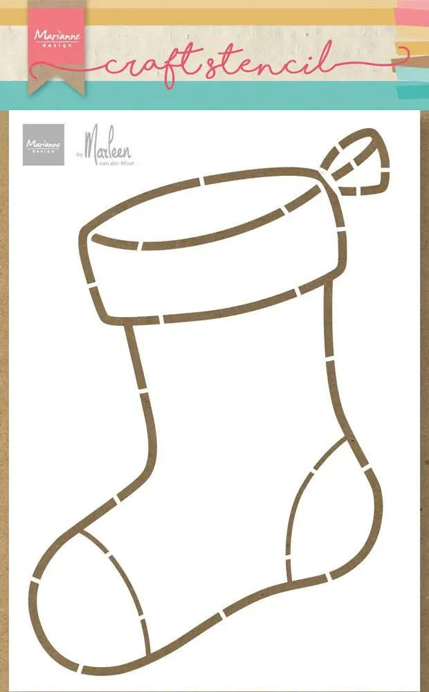 Marianne Design Craft Stencil - Stocking By Marleen 1