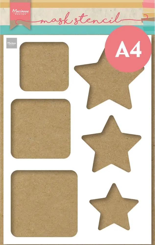 Marianne Design Mask Stencil - A4 - Squares & Stars 1
