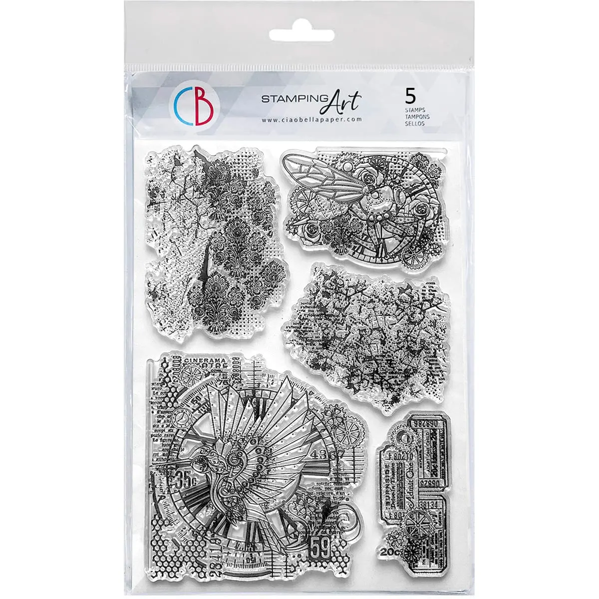 Clear Stamp Set 6X8" Mechanical Marvels 1